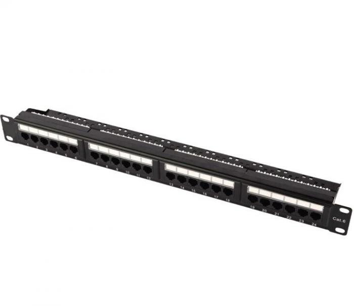PATCH PANEL POWER ON 24 PORTS 1U CAT6 PP-C6-U24 UTP