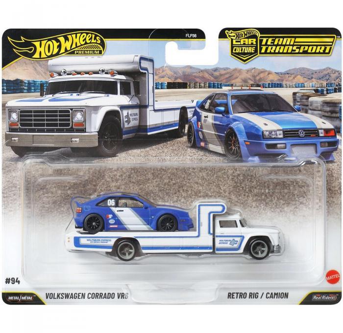 ΠΑΙΧΝΙΔΙ MATTEL HOT WHEELS PREMIUM: CAR CULTURE TEAM TRANSPORT - VOLKSWAGEN CORRADO VR6 AND RETRO RIG / CAMION JHX95