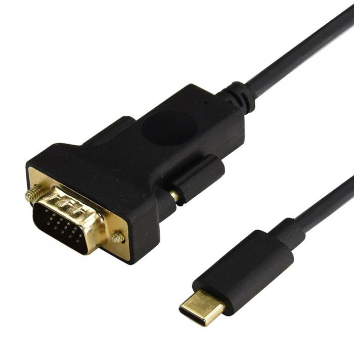 ΜΕΤΑΤΡΟΠΕΑΣ CABLETIME USB-C ΣΕ VGA CT-U31-CMVGA 1080p/60Hz 1.8M BLACK