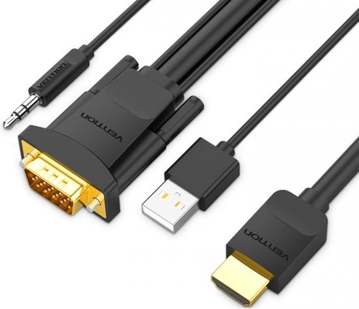 ΚΑΛΩΔΙΟ VENTION HDMI ΣΕ VGA 3M ABIBI BLACK