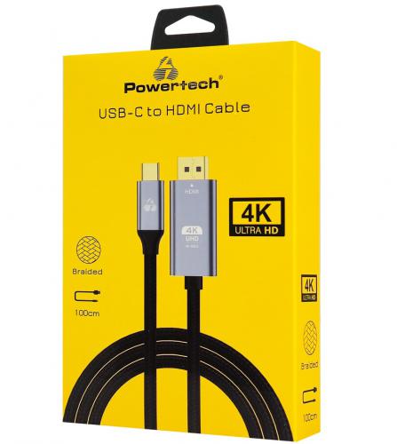 ΜΕΤΑΤΡΟΠΕΑΣ POWERTECH USB-C ΣΕ HDMI PTR-0171 4K/60Hz 10.2Gbps 1M BLACK