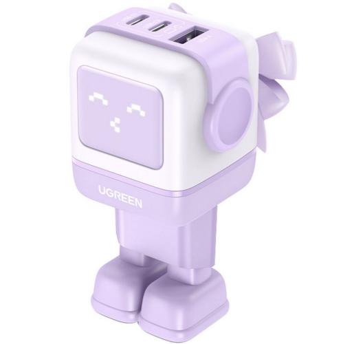 ΦΟΡΤΙΣΤΗΣ ΤΟΙΧΟΥ UGREEN NEXODE RG ROBOT GaN 2x USB-C USB 65W 35291 PURPLE