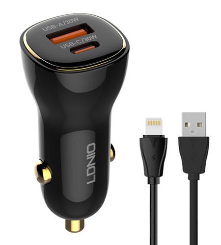 ΦΟΡΤΙΣΤΗΣ ΑΥΤΟΚΙΝΗΤΟΥ LDNIO C103 USB USB-C 60W BLACK
