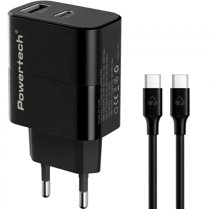 ΦΟΡΤΙΣΤΗΣ ΤΟΙΧΟΥ POWERTECH PT-1638 30W GaN BLACK