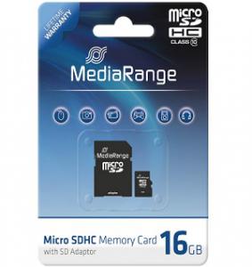 MEMORY MICROSD MEDIARANGE 16GB CLASS 10 MR958