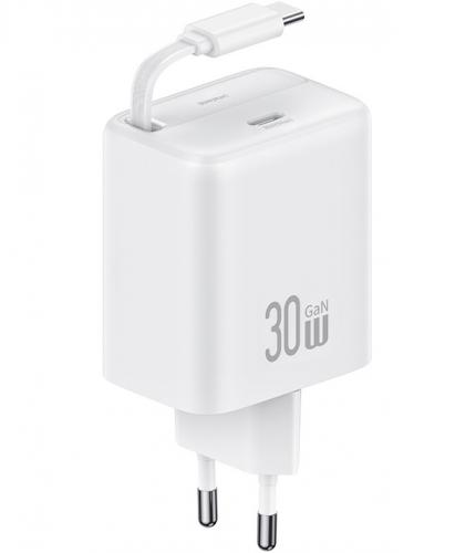 ΦΟΡΤΙΣΤΗΣ ΤΟΙΧΟΥ USAMS CC241 USB-C 30W GaN WHITE