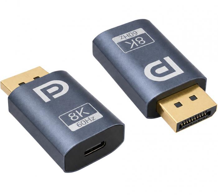 ADAPTOR POWERTECH DP ΣΕ USB-C CAB-UC102 8K/60Hz GREY